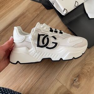 Dolce and Gabana Daymaster Mixed Leather Running Sneakers